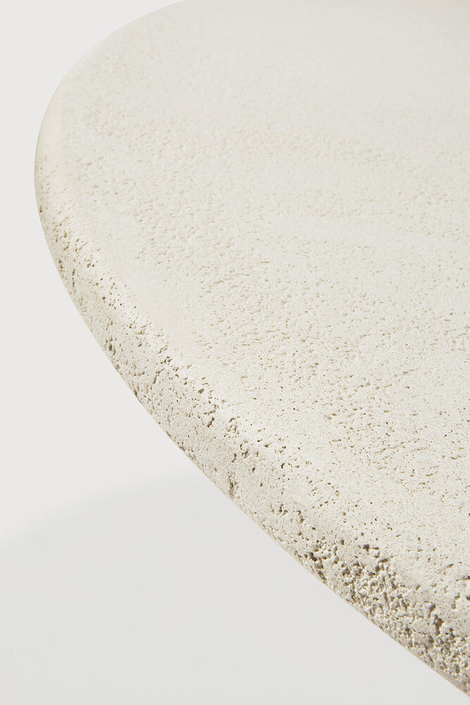 Elements Dining Table | Varnished Microcement | Off White | Round | 59" X 59"