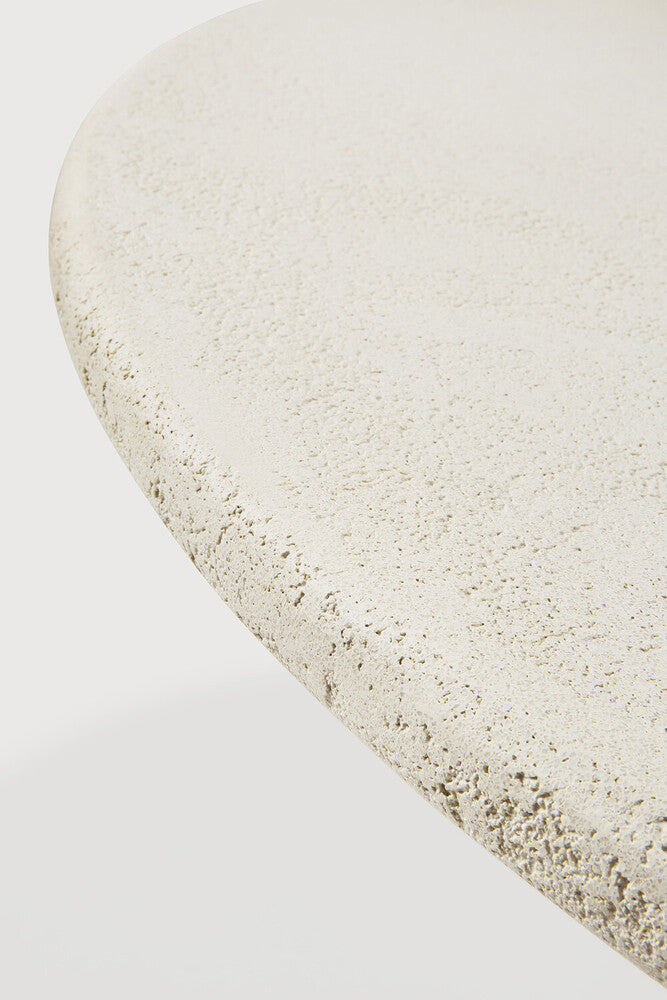 Elements Dining Table | Varnished Microcement | Off White | Round | 49" X 49"