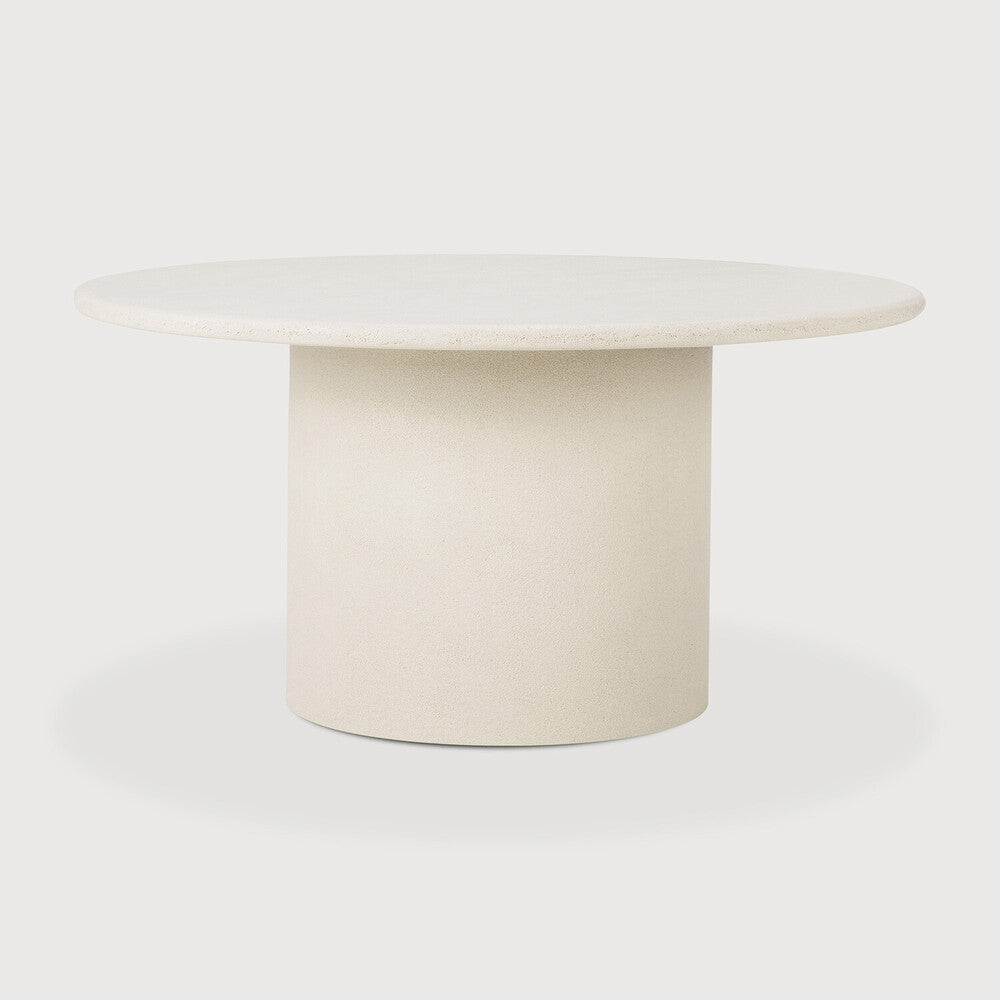 Elements Dining Table | Varnished Microcement | Off White | Round | 59" X 59"