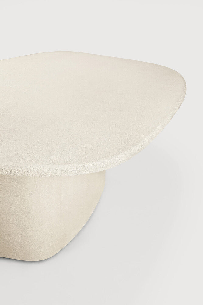 Elements Dining Table | Varnished Microcement | Off White | Pebble Shape