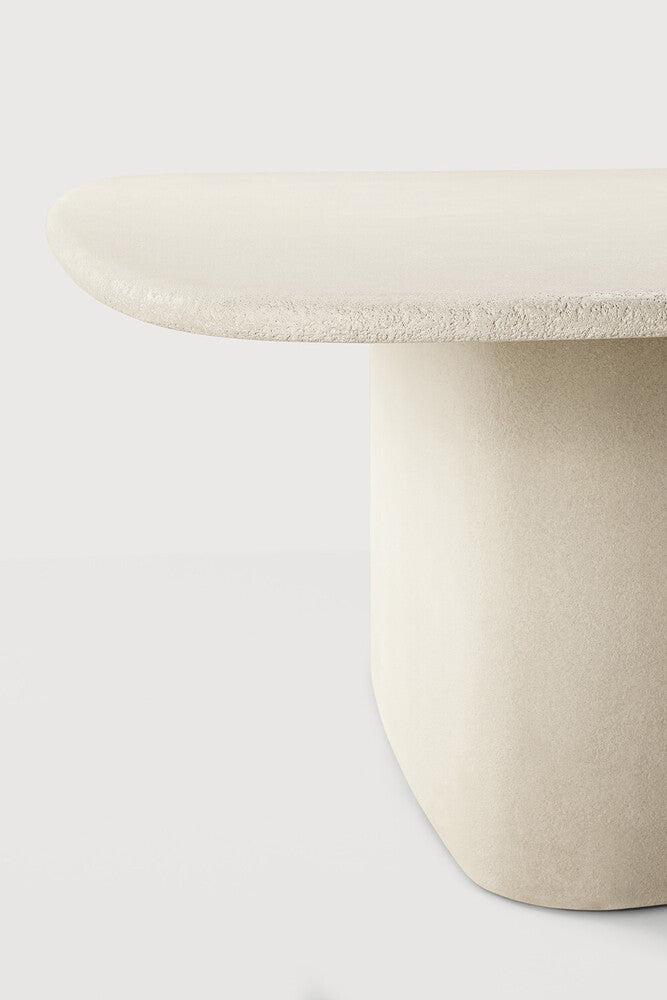 Elements Dining Table | Varnished Microcement | Off White | Pebble Shape