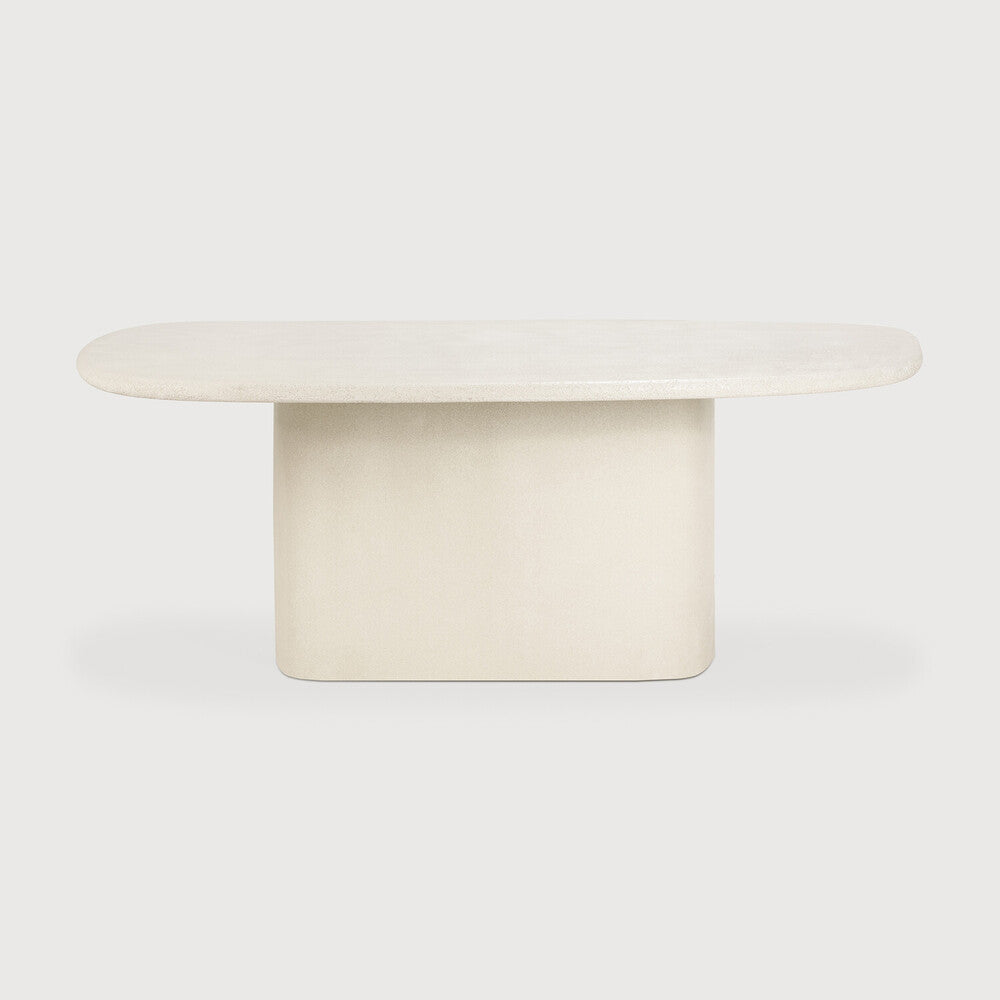Elements Dining Table | Varnished Microcement | Off White | Pebble Shape
