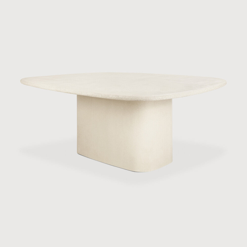 Elements Dining Table | Varnished Microcement | Off White | Pebble Shape