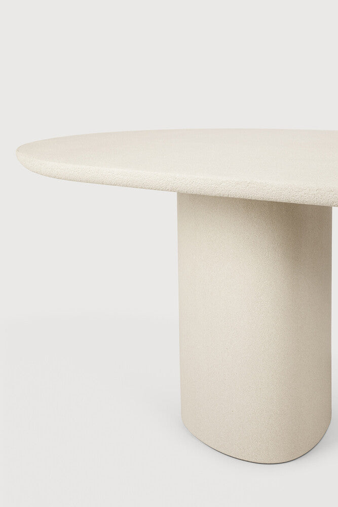 Elements Dining Table | Varnished Microcement | Off White | Oblong