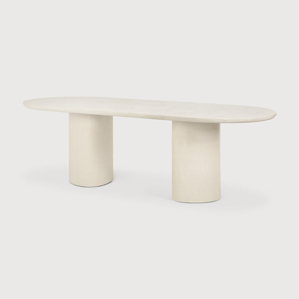Elements Dining Table | Varnished Microcement | Off White | Oblong
