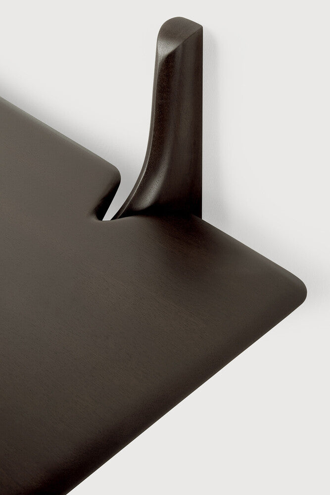 Pi Wall Shelf | Varnished Mahogany | Dark Brown | 1 Shelf | 66" X 14"