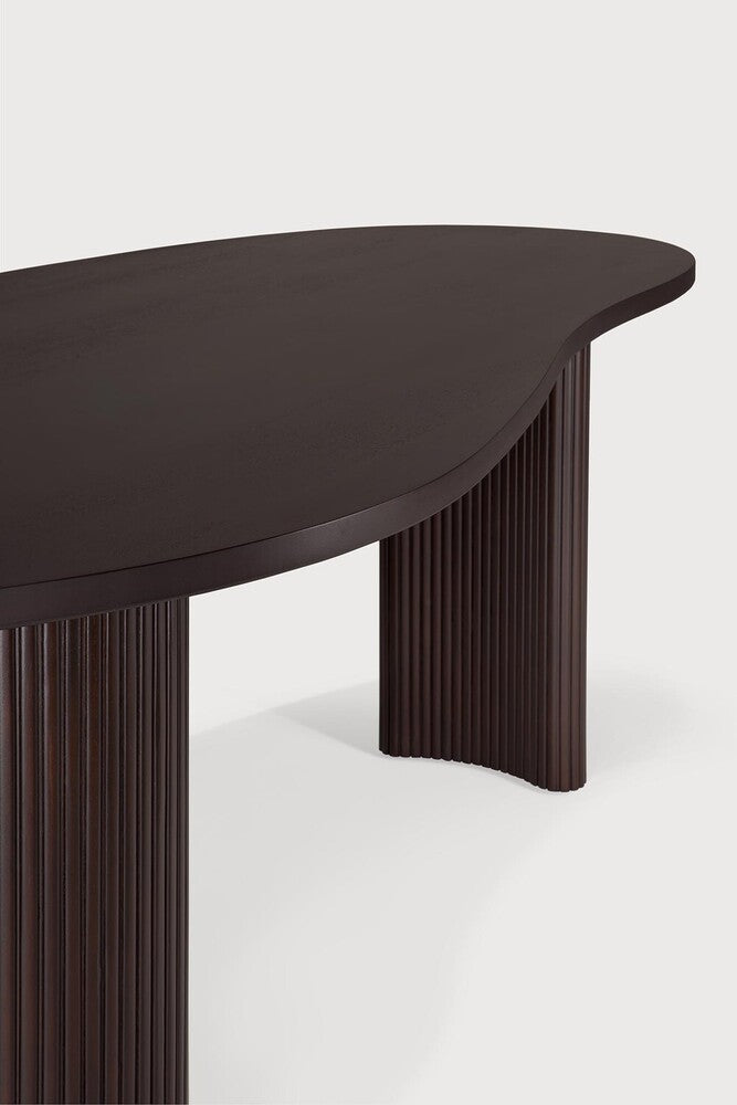 Boomerang Desk | Varnished Mahogany | Dark Brown | Pebble Shape | 79" X 39"