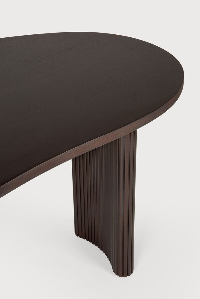 Boomerang Desk | Varnished Mahogany | Dark Brown | Pebble Shape | 79" X 39"