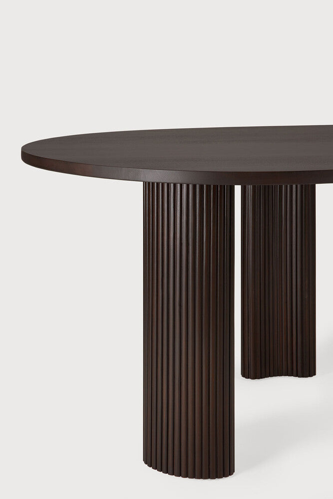 Boomerang Desk | Varnished Mahogany | Dark Brown | Pebble Shape | 79" X 39"