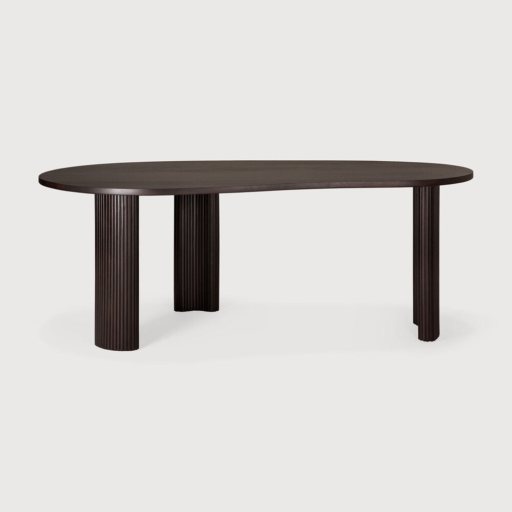 Boomerang Desk | Varnished Mahogany | Dark Brown | Pebble Shape | 79" X 39"