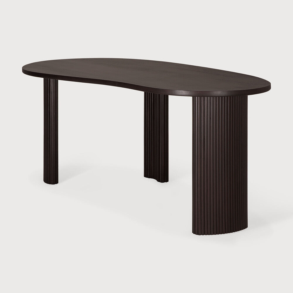 Boomerang Desk | Varnished Mahogany | Dark Brown | Pebble Shape | 79" X 39"