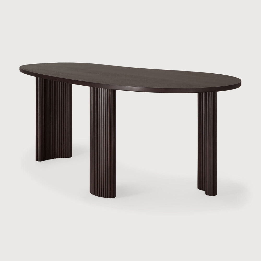 Boomerang Desk | Varnished Mahogany | Dark Brown | Pebble Shape | 79" X 39"
