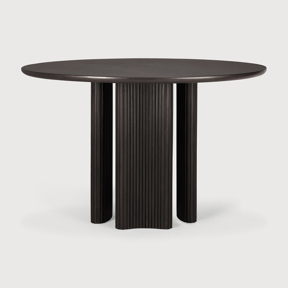 Roller Max Dining Table | Varnished Mahogany | Dark Brown | Round