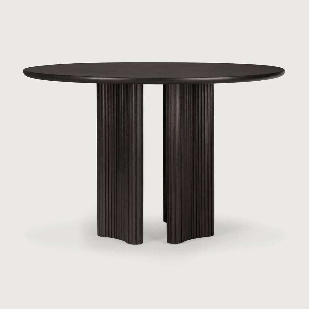 Roller Max Dining Table | Varnished Mahogany | Dark Brown | Round