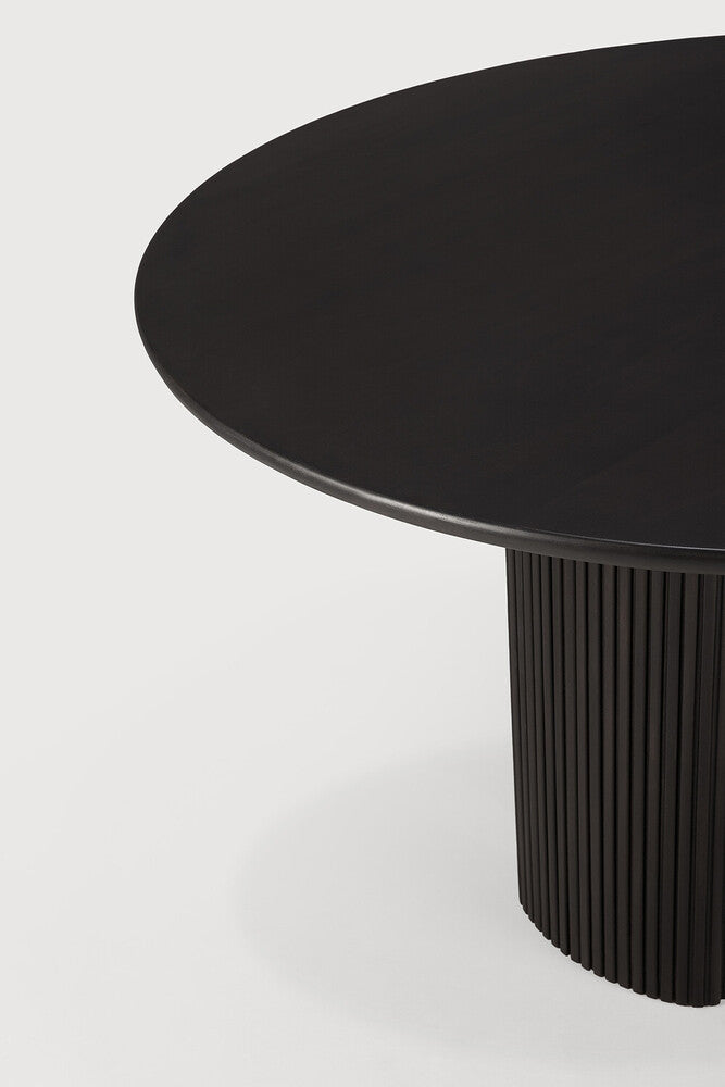Roller Max Dining Table | Varnished Mahogany | Dark Brown | Round