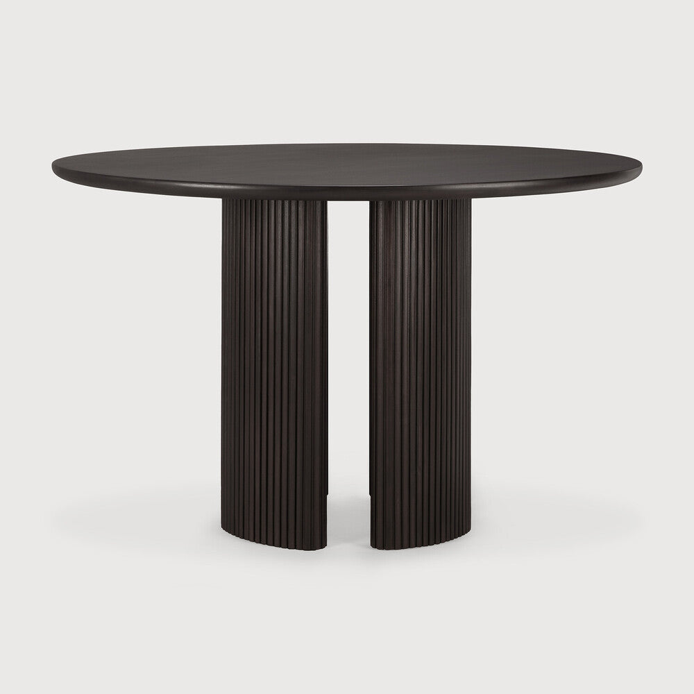 Roller Max Dining Table | Varnished Mahogany | Dark Brown | Round
