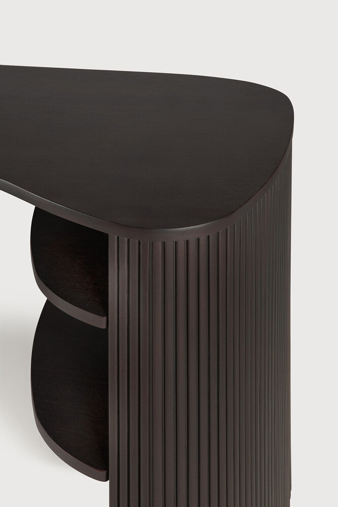 Roller Max Desk | Varnished Mahogany | Dark Brown | Pebble Shape