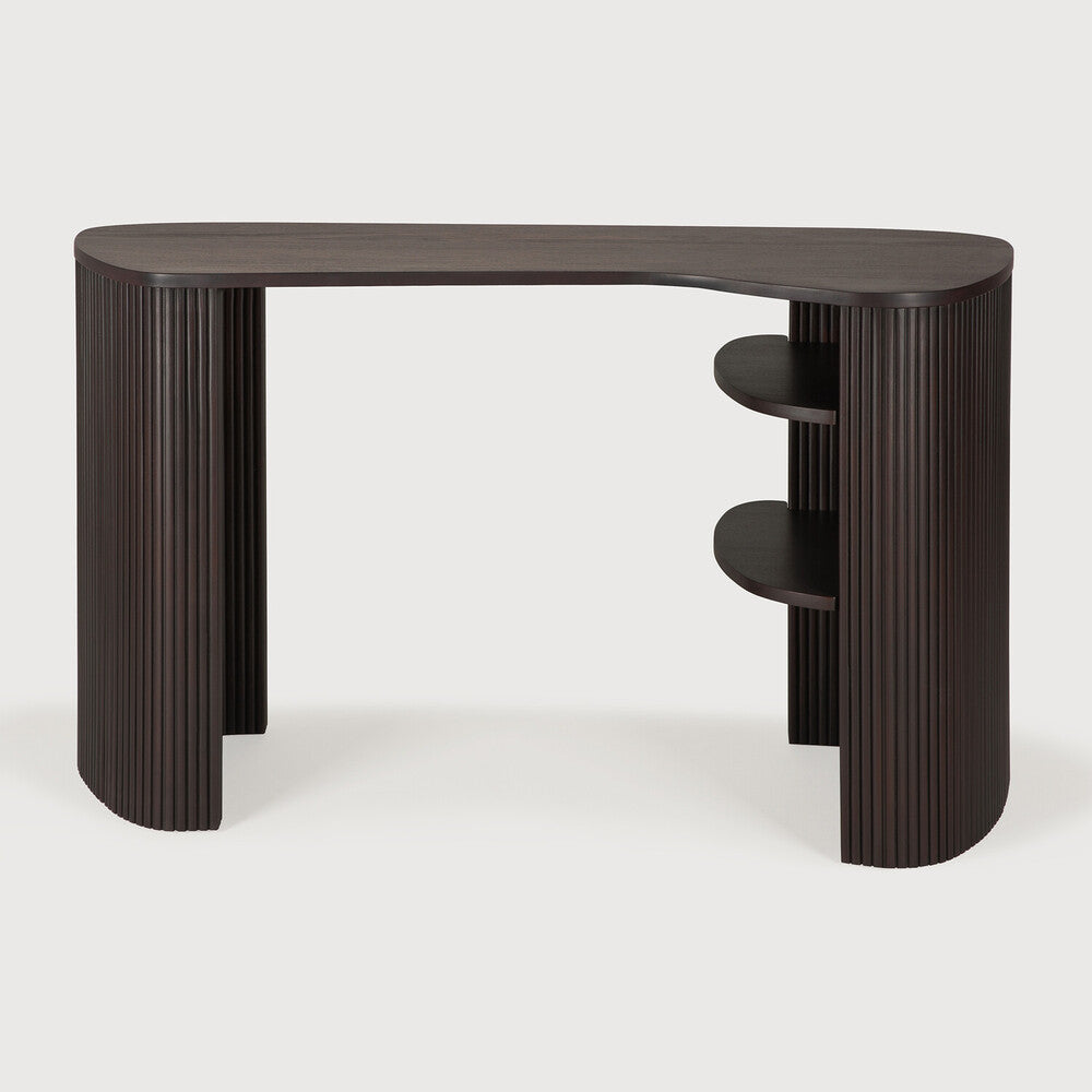 Roller Max Desk | Varnished Mahogany | Dark Brown | Pebble Shape
