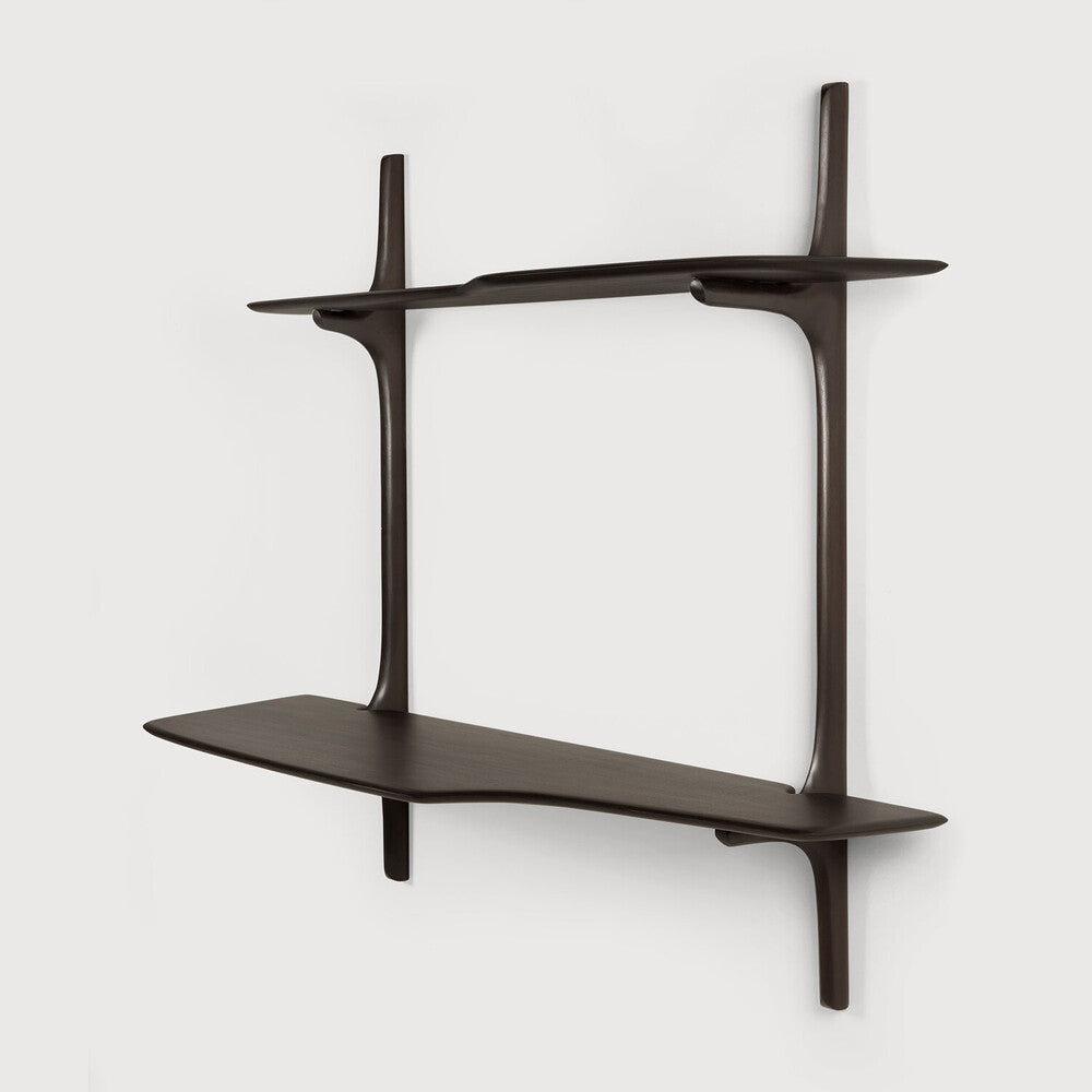 Pi Wall Mounted Desk | Varnished Mahogany | Dark Brown