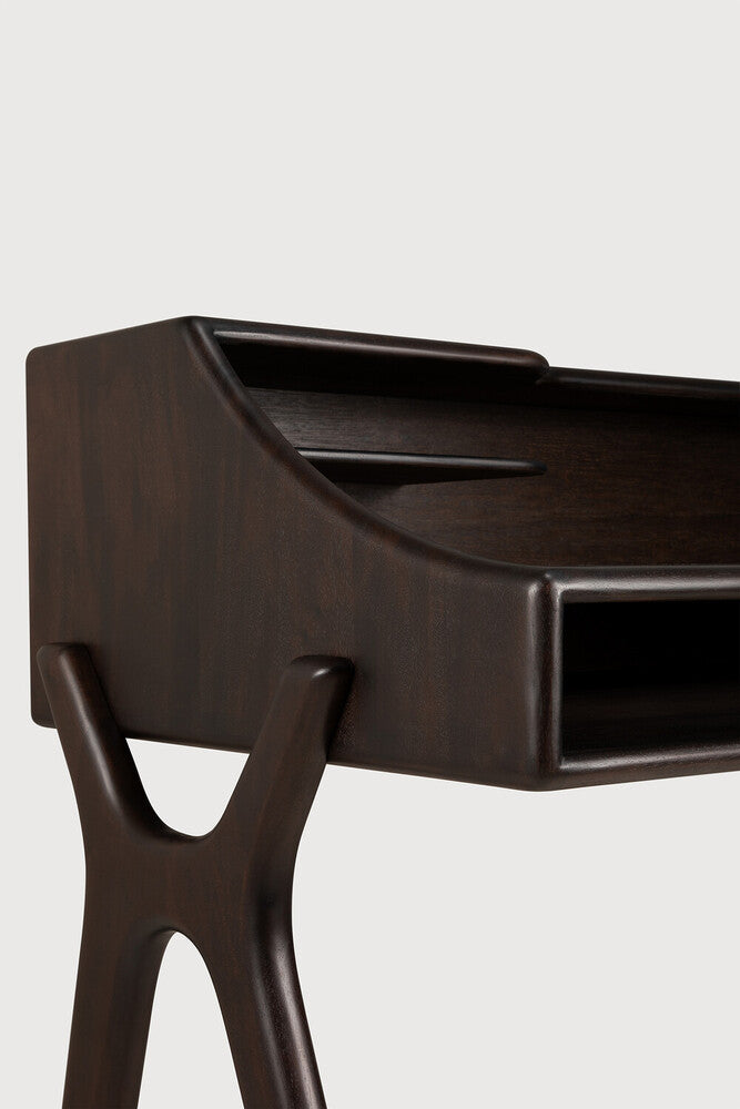 Flow Desk | Varnished Mahogany | Rose Brown | 2 Drawers | Rectangular