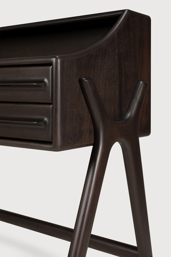 Flow Desk | Varnished Mahogany | Rose Brown | 2 Drawers | Rectangular