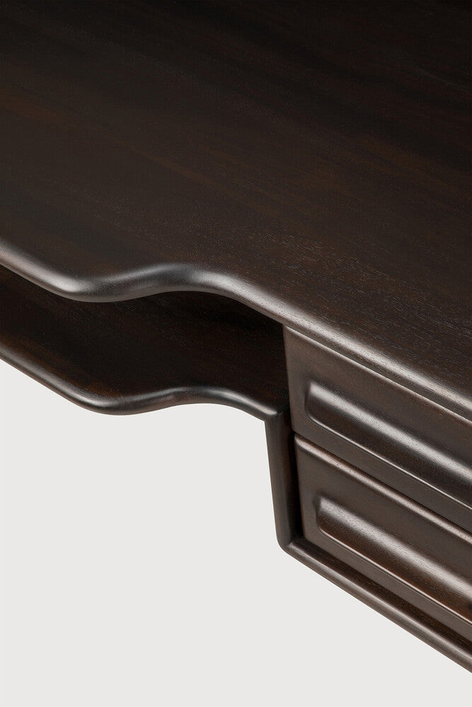 Flow Desk | Varnished Mahogany | Rose Brown | 2 Drawers | Rectangular