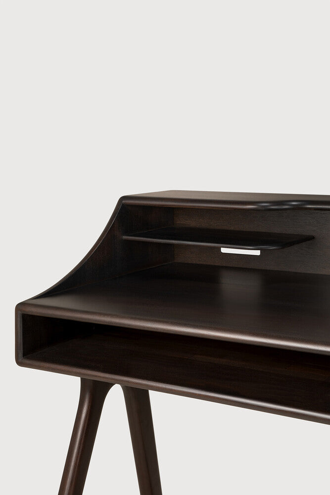 Flow Desk | Varnished Mahogany | Rose Brown | 2 Drawers | Rectangular