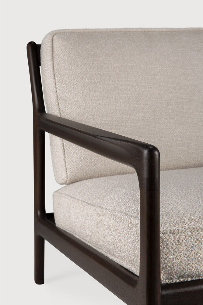 Jack Lounge Chair | Varnished Mahogany | Dark Brown | Ivory Fabric