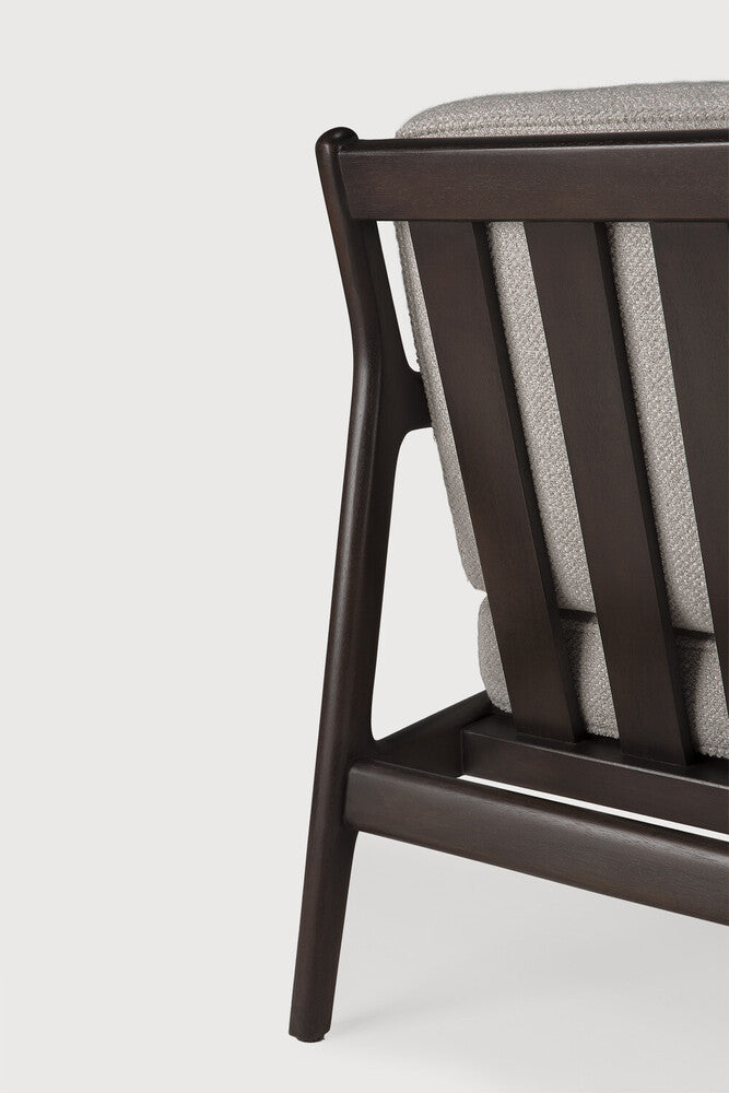Jack Lounge Chair | Varnished Mahogany | Dark Brown | Ivory Fabric
