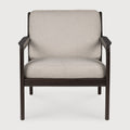 Jack Lounge Chair | Varnished Mahogany | Dark Brown | Ivory Fabric