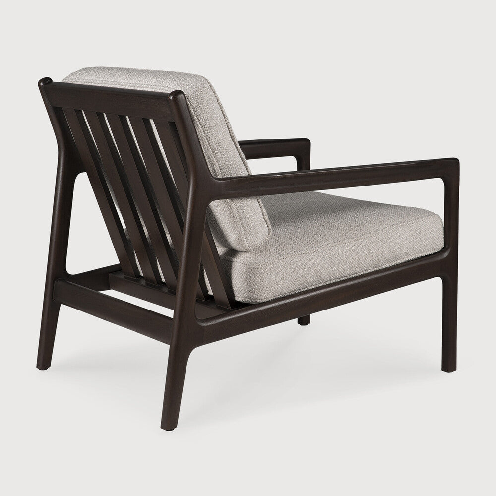 Jack Lounge Chair | Varnished Mahogany | Dark Brown | Ivory Fabric