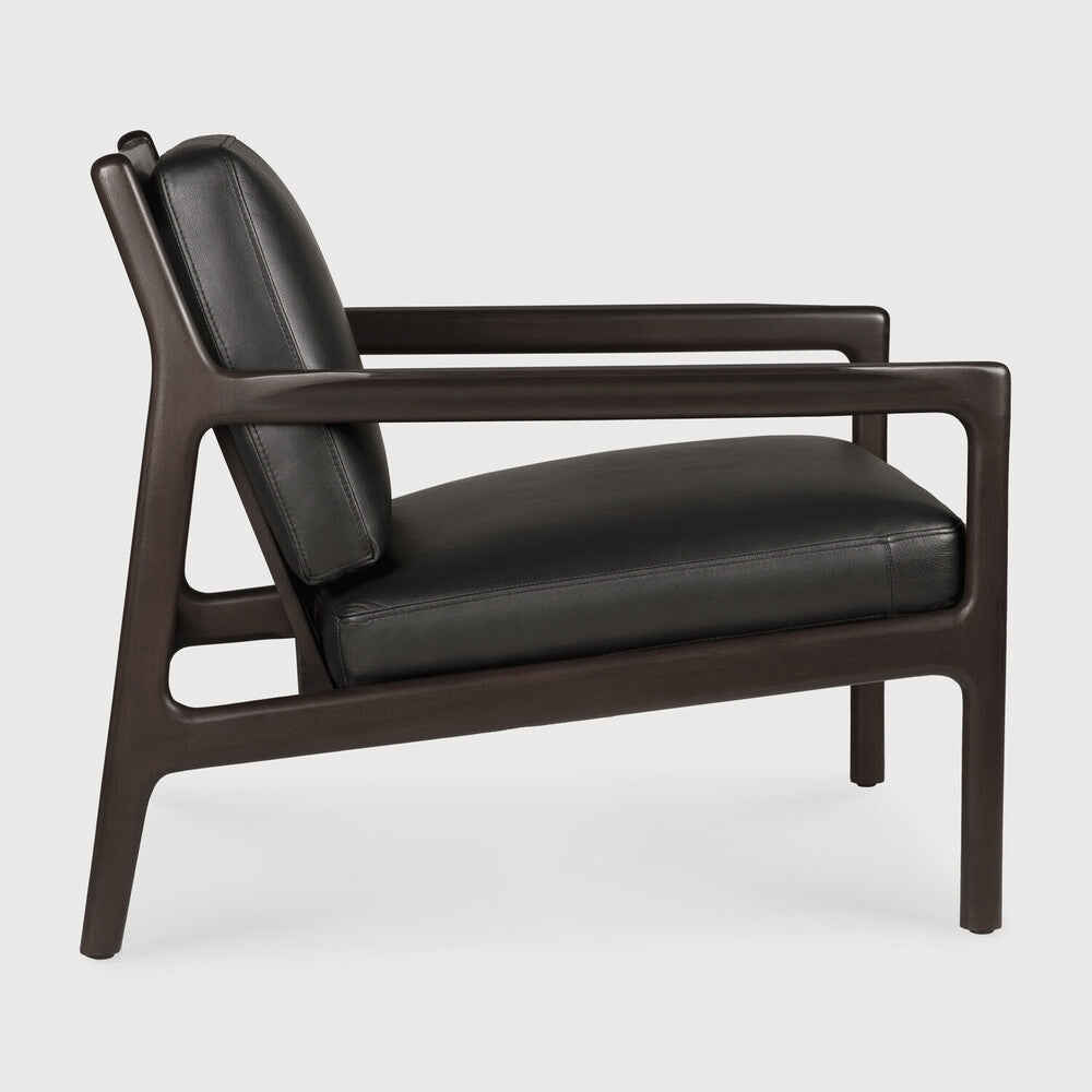 Jack Lounge Chair | Varnished Mahogany | Dark Brown | Carbone Leather