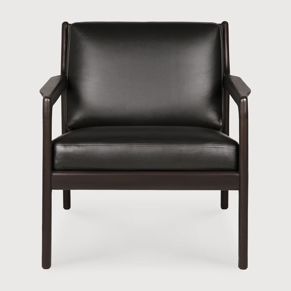 Jack Lounge Chair | Varnished Mahogany | Dark Brown | Carbone Leather