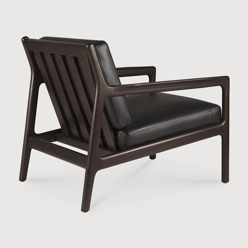 Jack Lounge Chair | Varnished Mahogany | Dark Brown | Carbone Leather