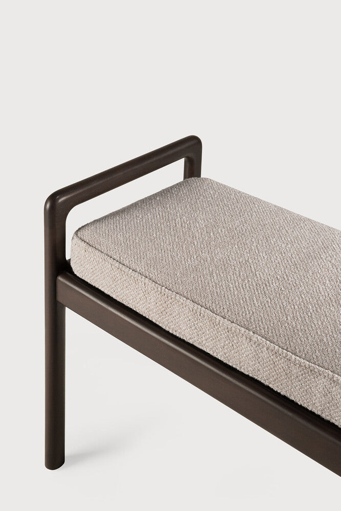 Jack Bench | Varnished Mahogany | Dark Brown | Ivory Fabric