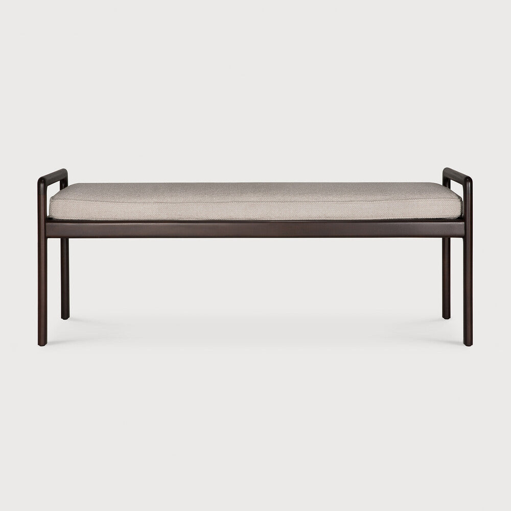 Jack Bench | Varnished Mahogany | Dark Brown | Ivory Fabric