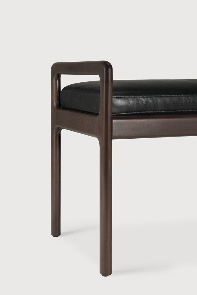 Jack Bench | Varnished Mahogany | Dark Brown | Carbone Leather