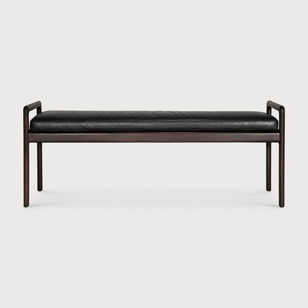 Jack Bench | Varnished Mahogany | Dark Brown | Carbone Leather
