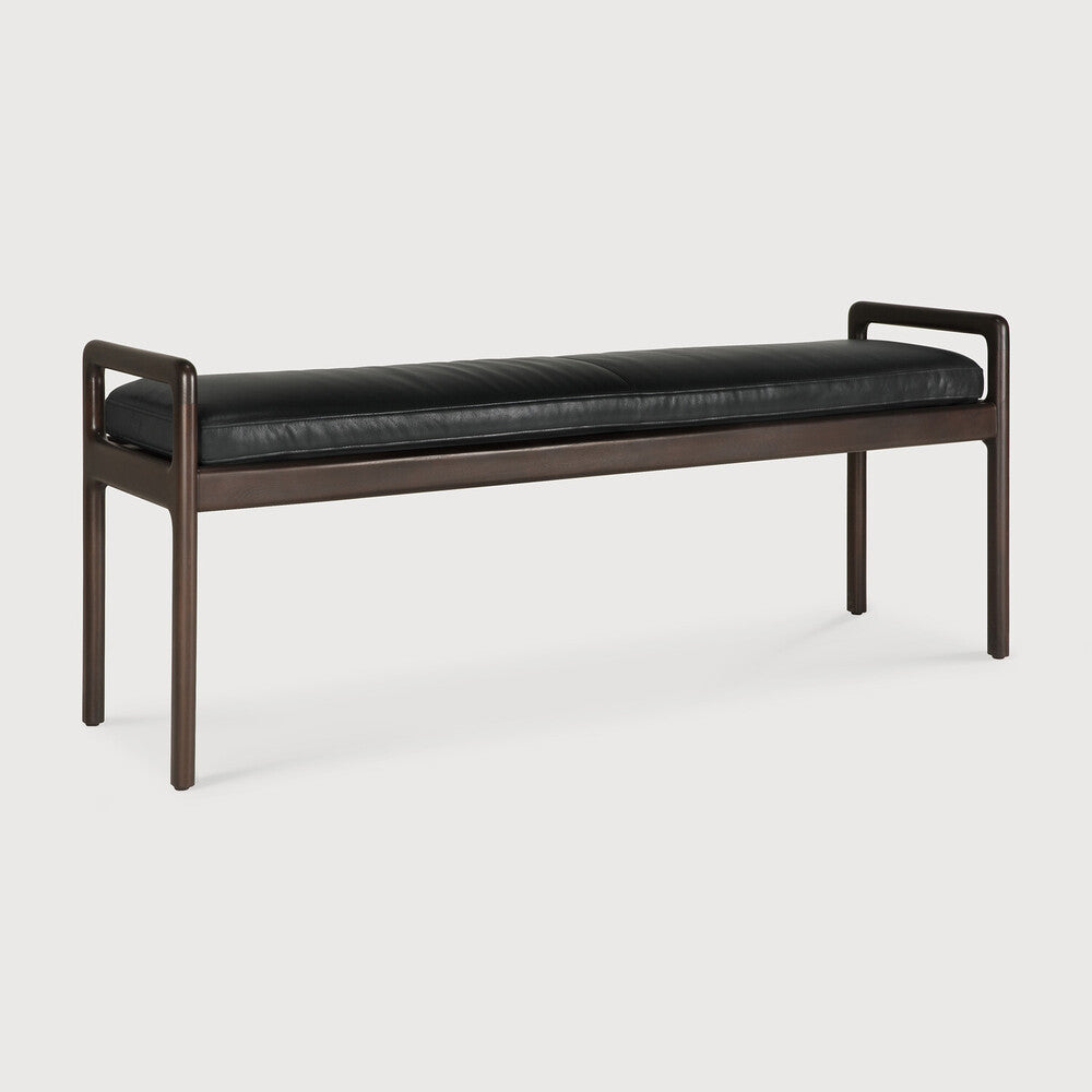 Jack Bench | Varnished Mahogany | Dark Brown | Carbone Leather