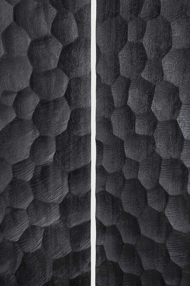 Chopped Room Divider | Varnished Mahogany | Black