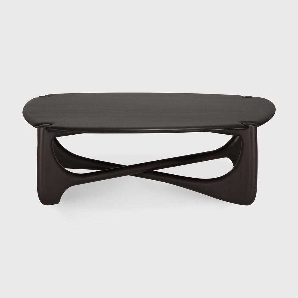 Pi Coffee Table | Varnished Mahogany | Dark Brown | Pebble Shape