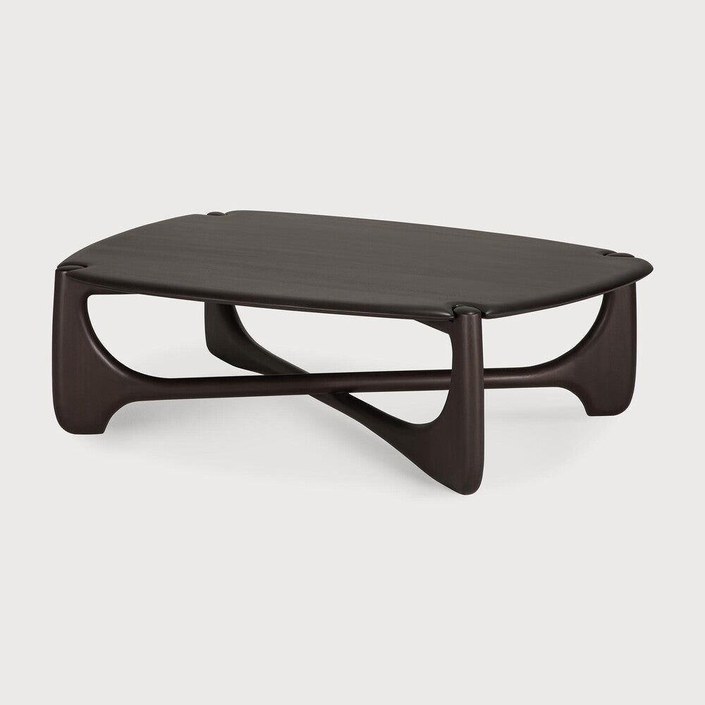 Pi Coffee Table | Varnished Mahogany | Dark Brown | Pebble Shape