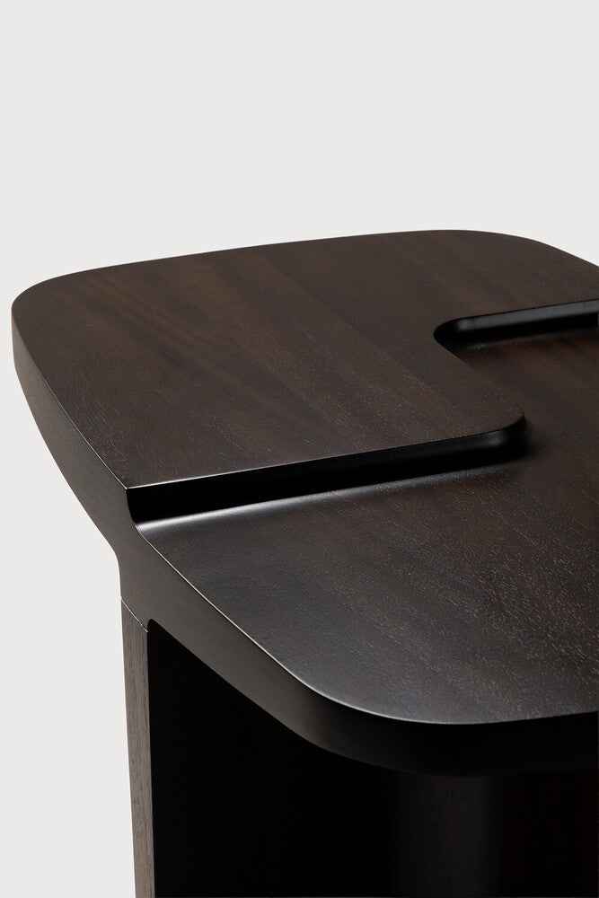 Brutalist Side Table | Varnished Mahogany | Rose Brown | Rectangular