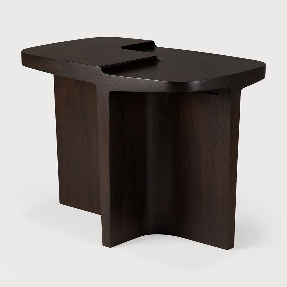 Brutalist Side Table | Varnished Mahogany | Rose Brown | Rectangular