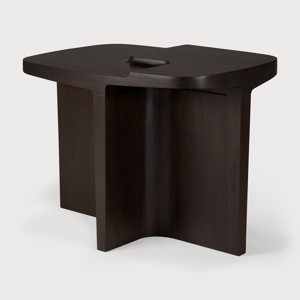 Brutalist Side Table | Varnished Mahogany | Rose Brown | Rectangular