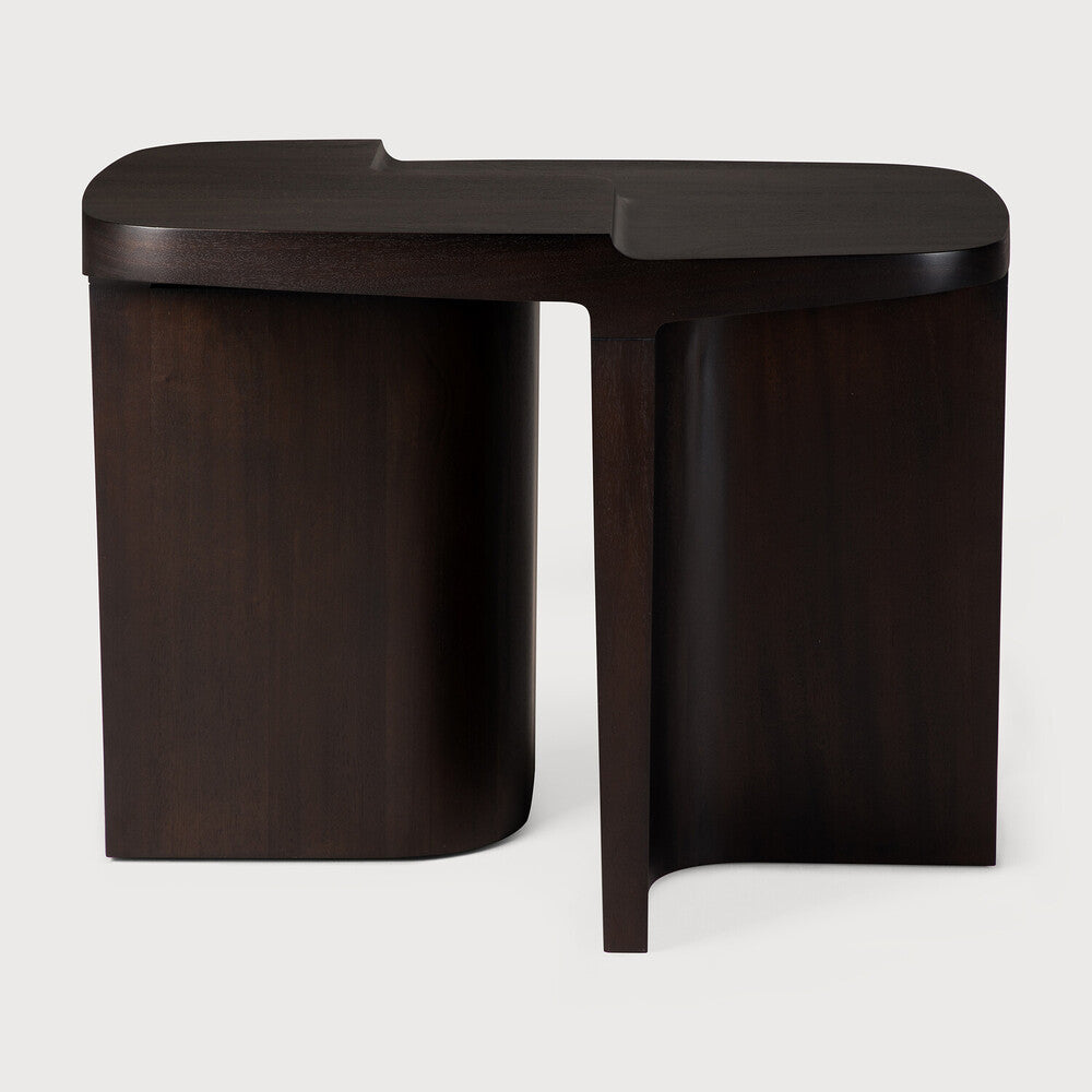 Brutalist Side Table | Varnished Mahogany | Rose Brown | Rectangular