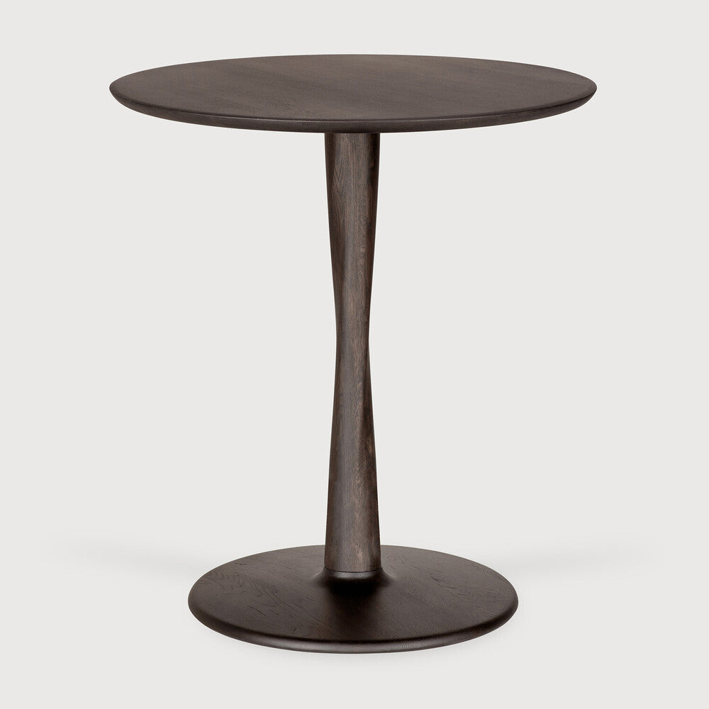 Torsion Dining Table | Varnished Oak | Brown | Round | 28" X 28"