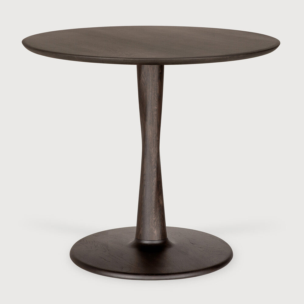 Torsion Dining Table | Varnished Oak | Brown | Round | 35" X 35"