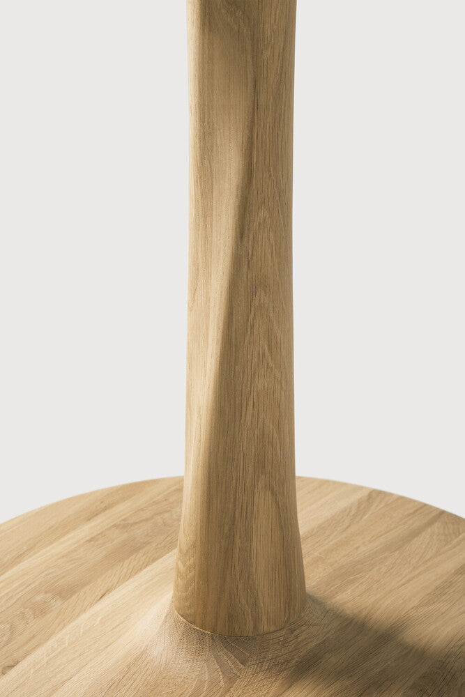 Torsion Dining Table | Varnished Oak | Round | Low Height | 35" X 35"