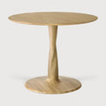 Torsion Dining Table | Varnished Oak | Round | Low Height | 35" X 35"